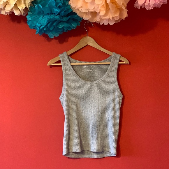 American Eagle Super Soft Grey Cropped Tank - Picture 1 of 5